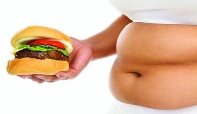 Why does fat appear in the stomach