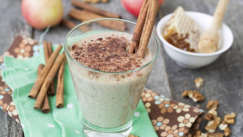 drink kefir with cinnamon for a drinking diet